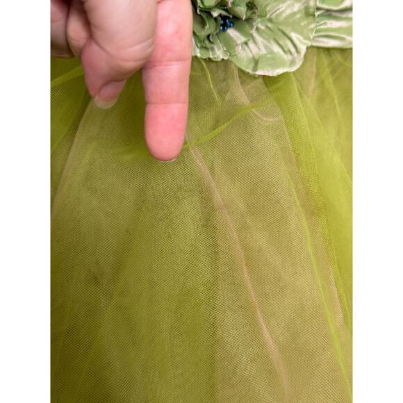 Sherri Hill Dress Womens 0 Green Pink Sequin Tulle Strapless Mini Fairycore Prom - Picture 7 of 8